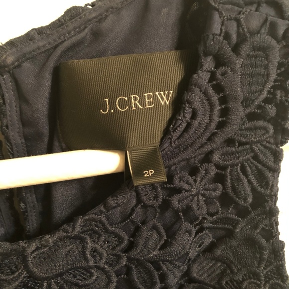 J. Crew size 2P navy lace dress - Picture 2 of 4